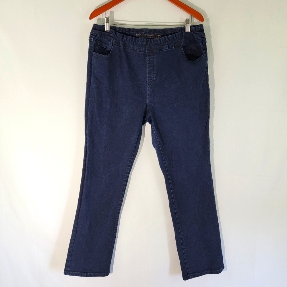Soft Surroundings Women's High Rise Skinny Pull-On Jeans Sz XL Stretchy Comfort